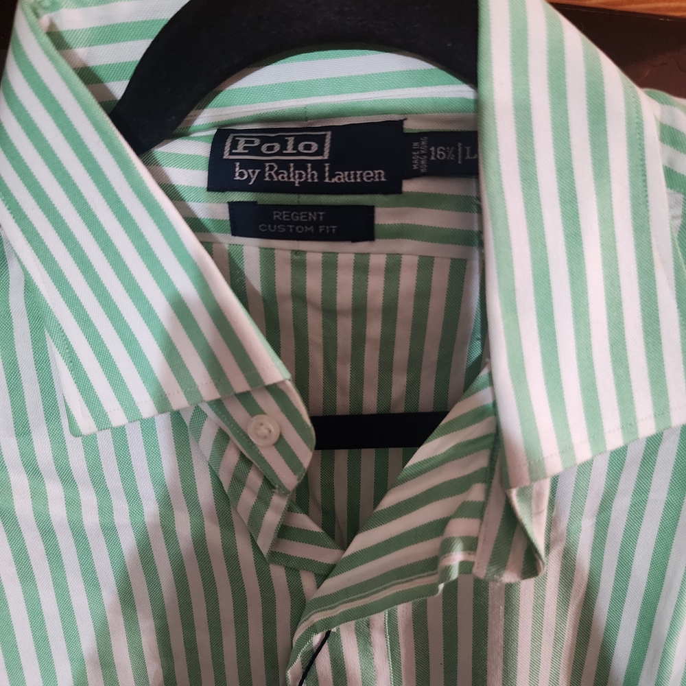 Polo by Ralph Lauren Green Striped Men's Shirt